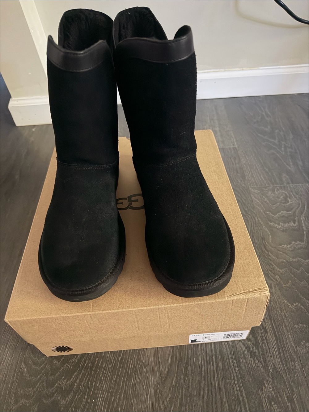UGG Black Suede Winter & Rain Boots